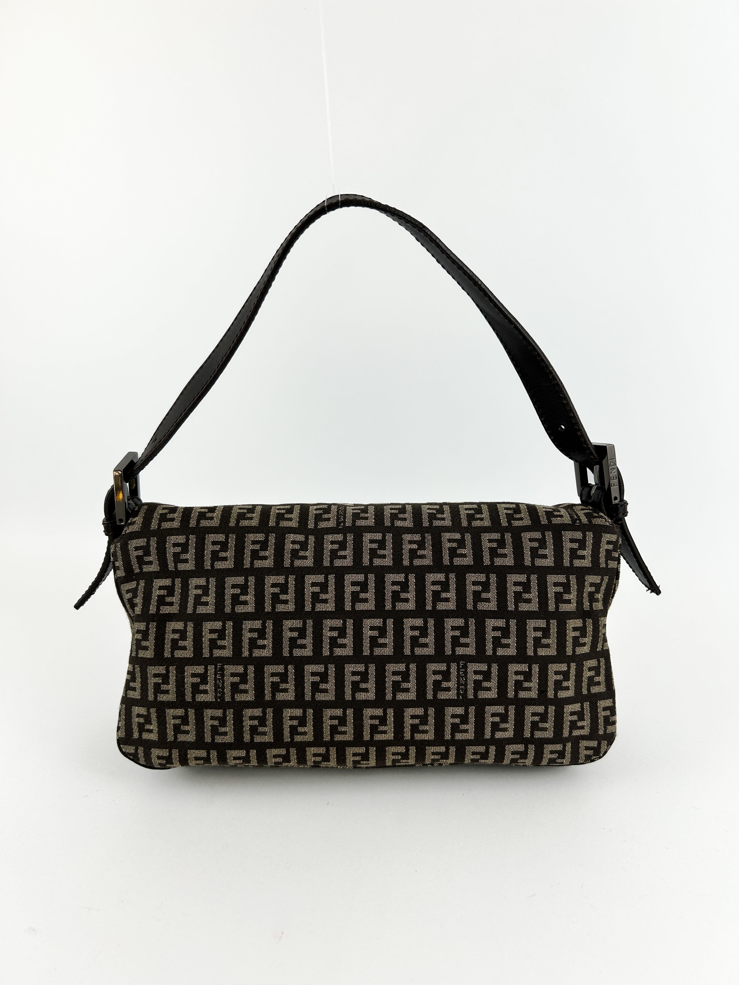 Vintage Fendi Zucca Baguette Shoulder Bag