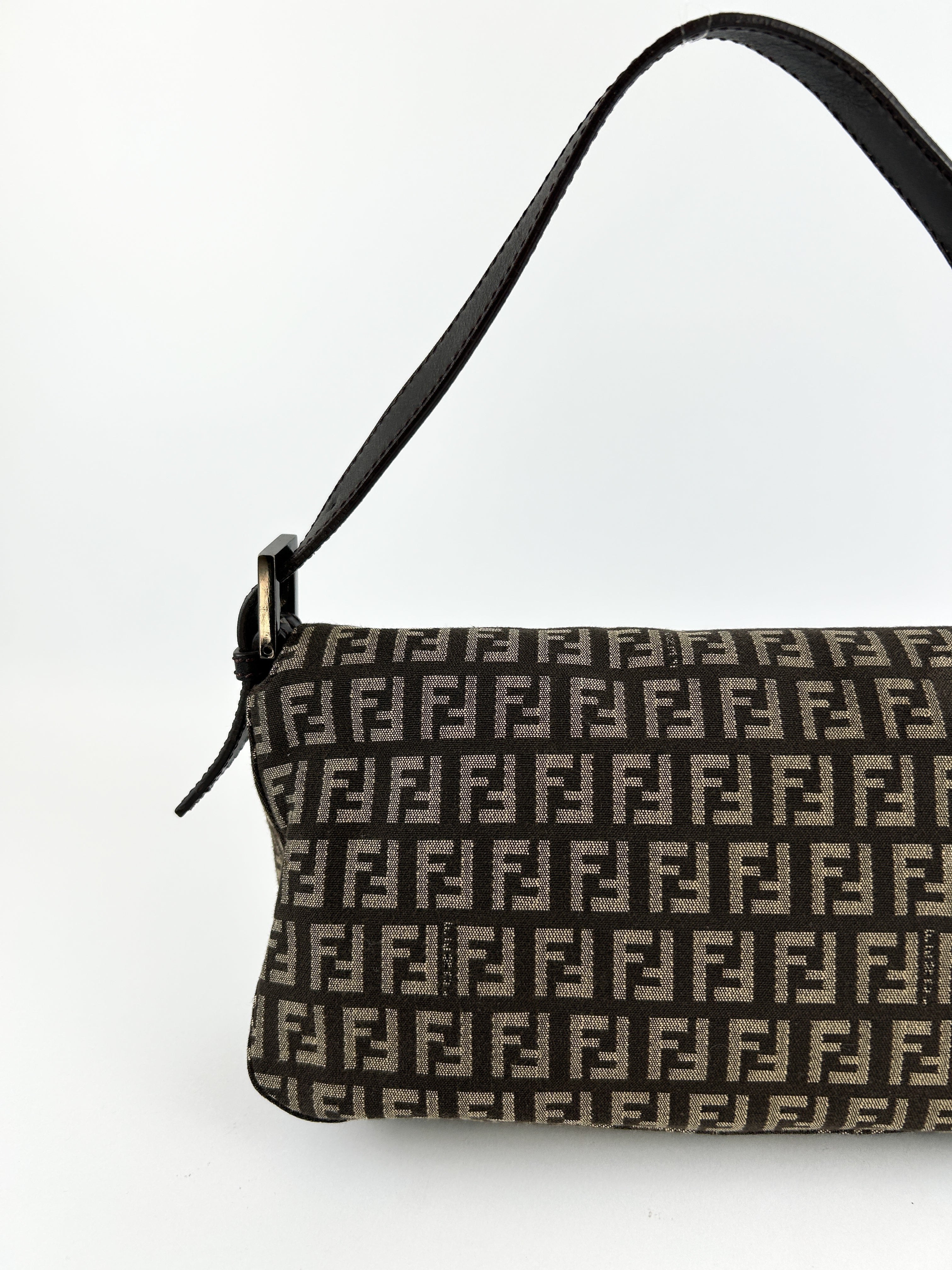 Vintage Fendi Zucca Baguette Shoulder Bag