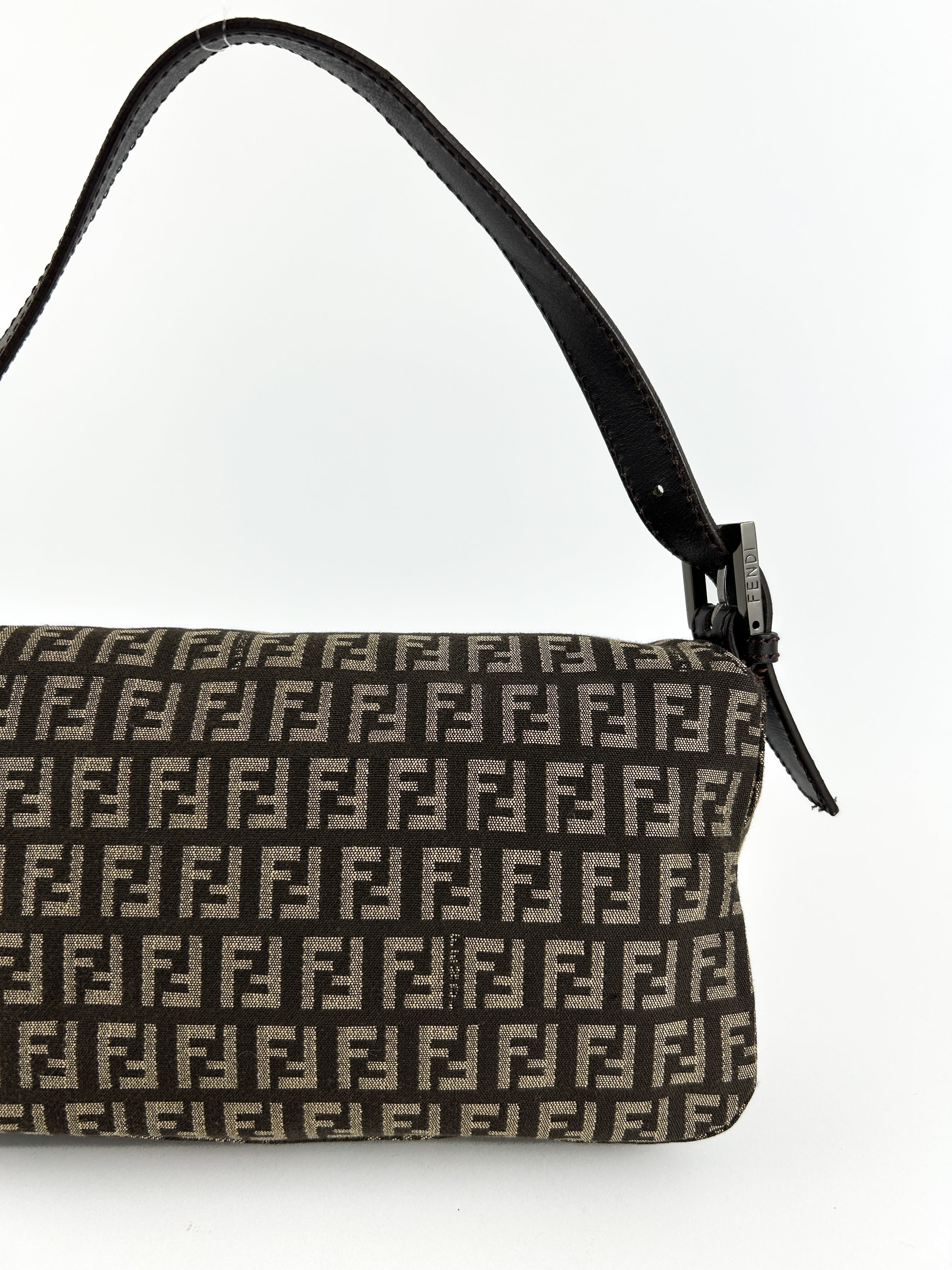 Vintage Fendi Zucca Baguette Shoulder Bag