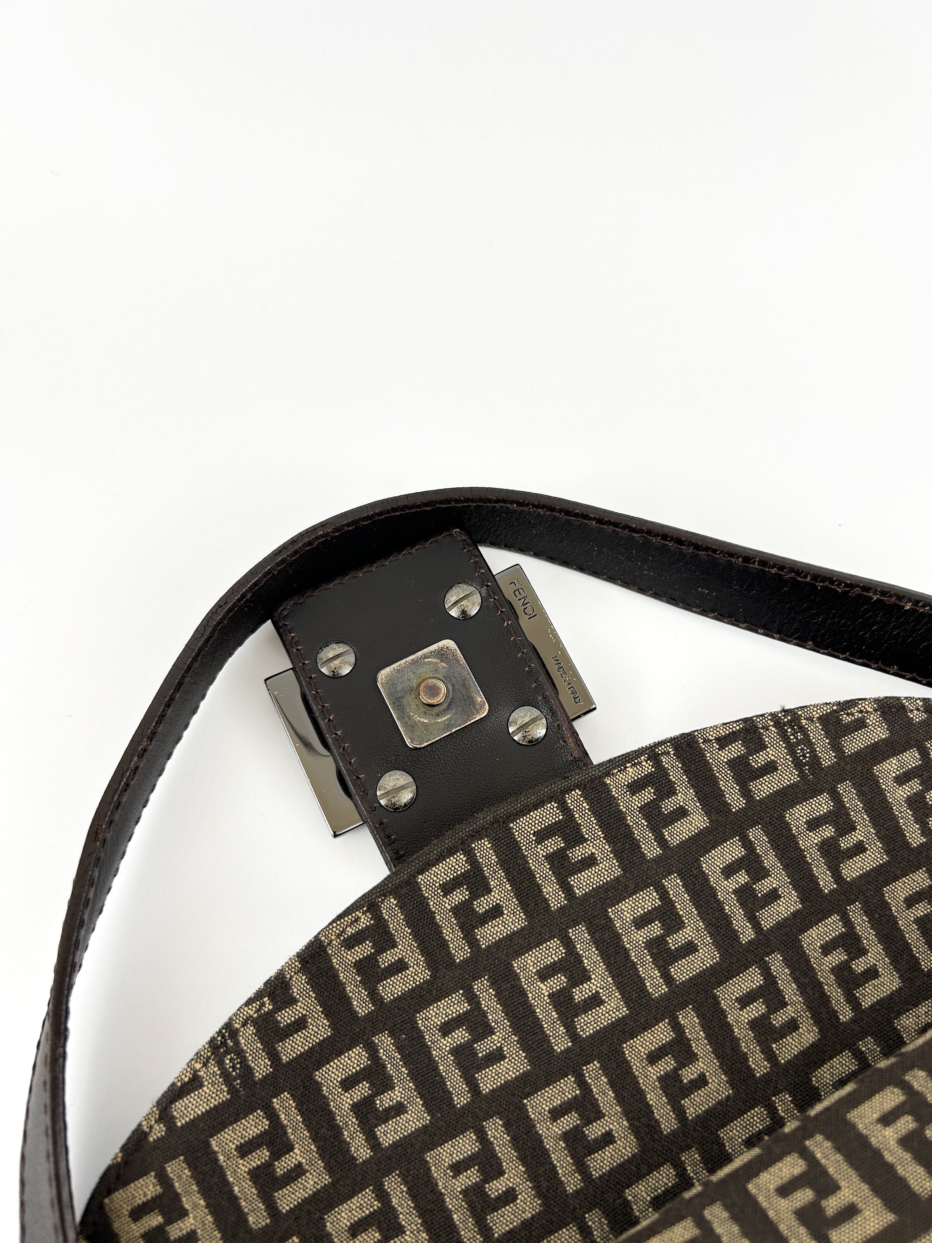 Vintage Fendi Zucca Baguette Shoulder Bag