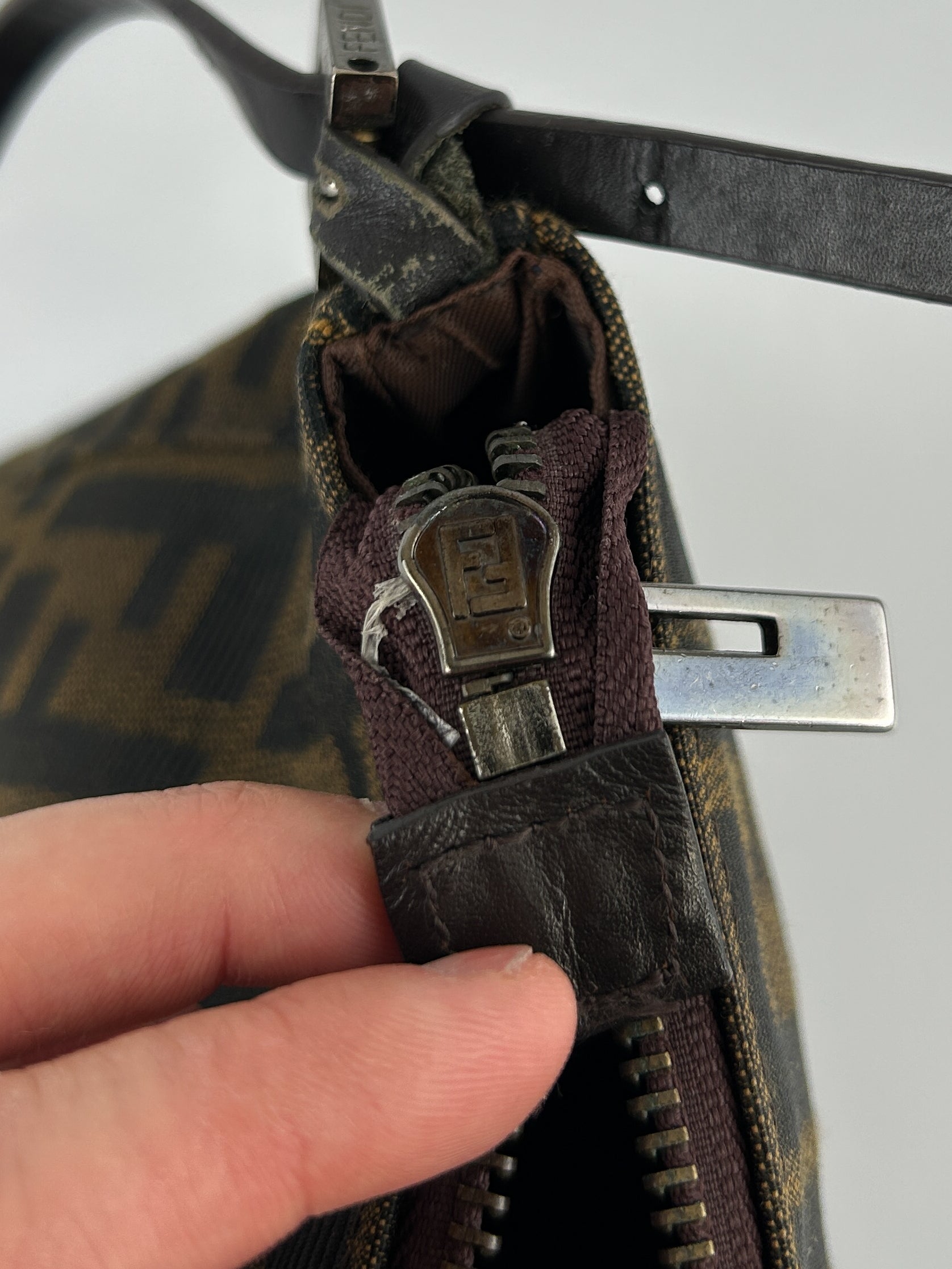 Vintage Fendi Zucca Shoulder Bag