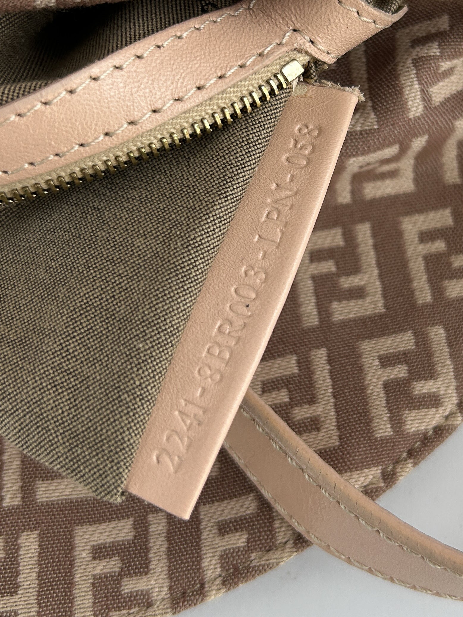 Vintage Fendi Zucca Pink Baguette Shoulder Bag