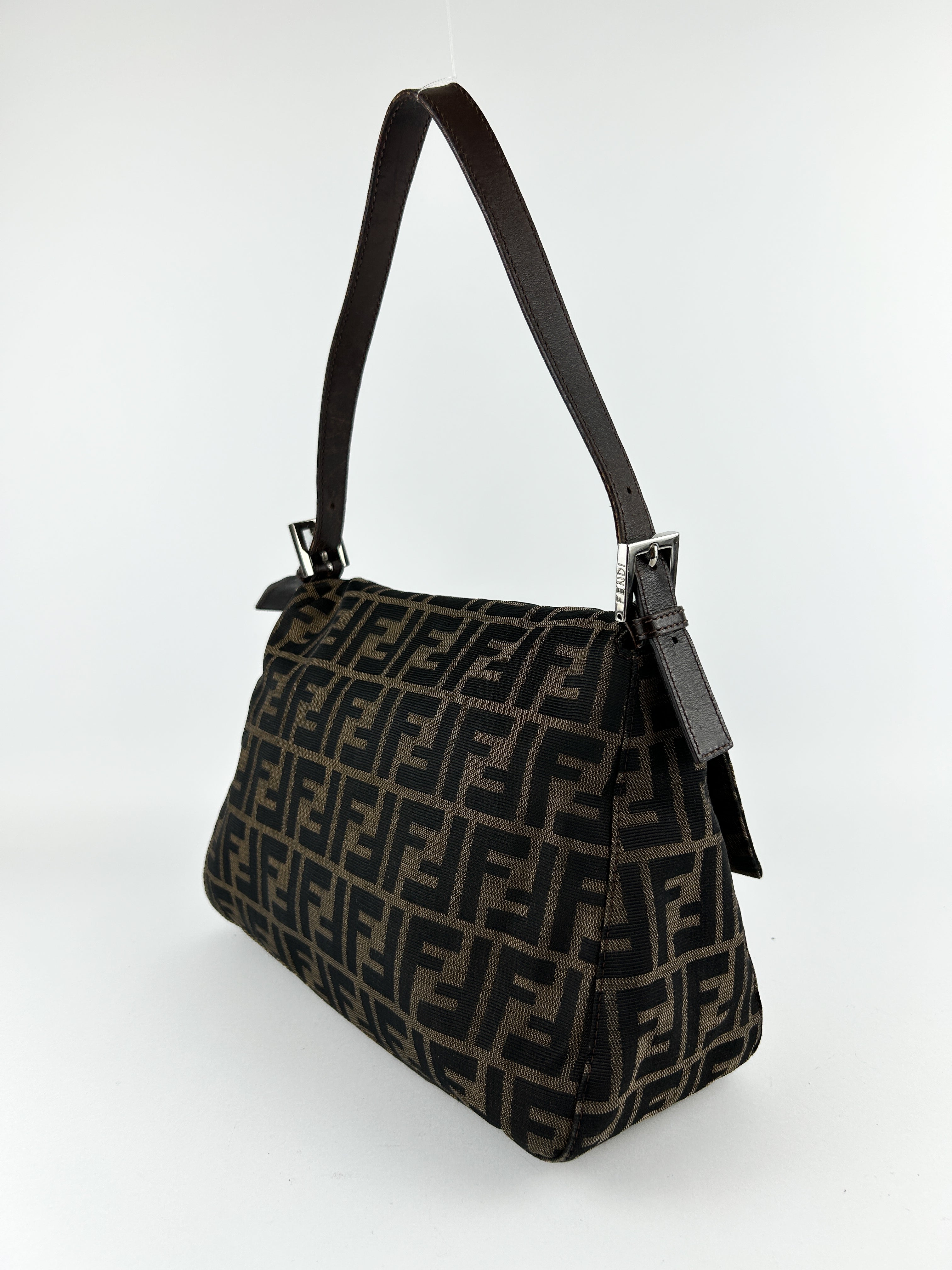 Vintage Fendi Zucca Mamma Baguette Shoulder Bag