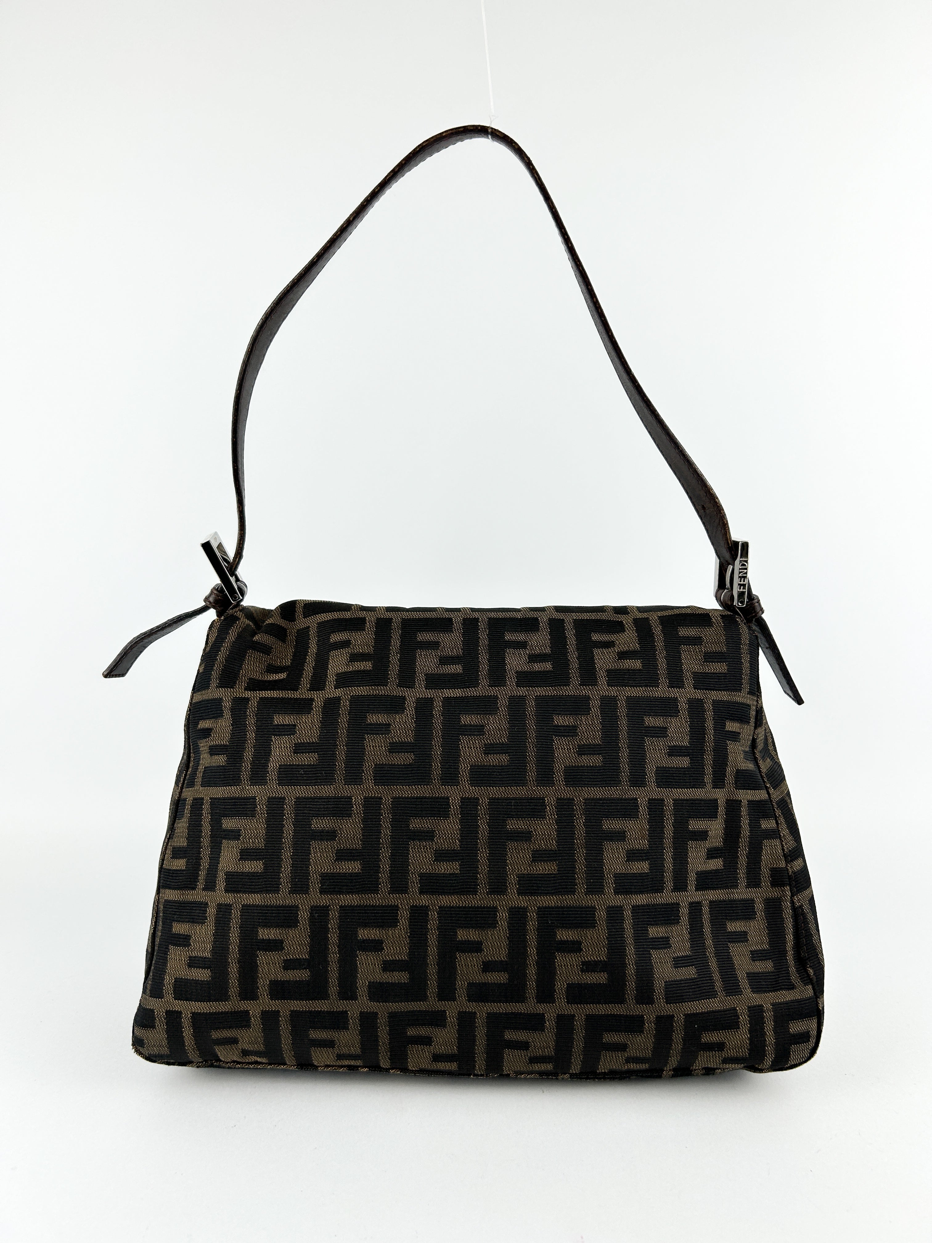 Vintage Fendi Zucca Mamma Baguette Shoulder Bag