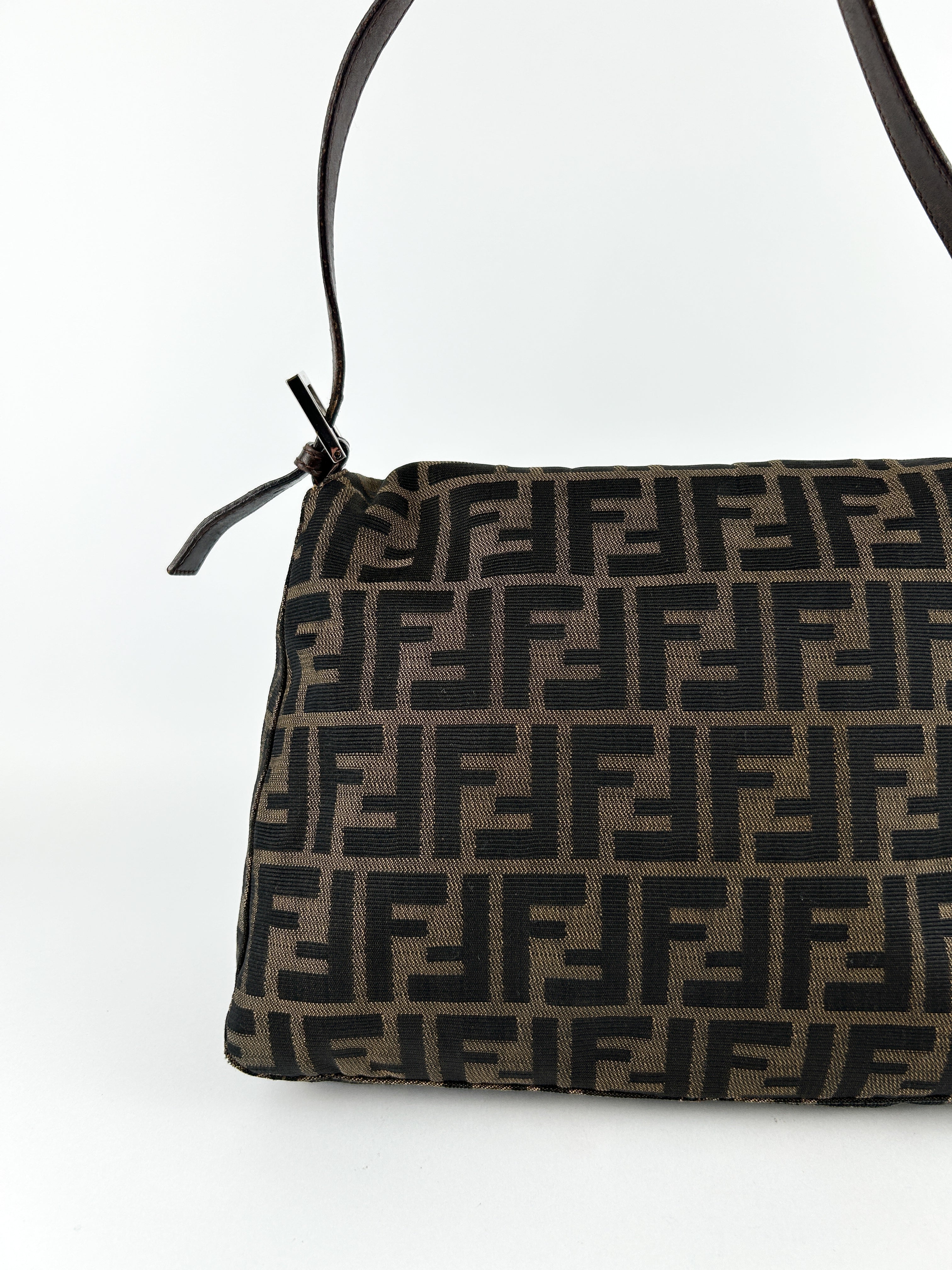 Vintage Fendi Zucca Mamma Baguette Shoulder Bag
