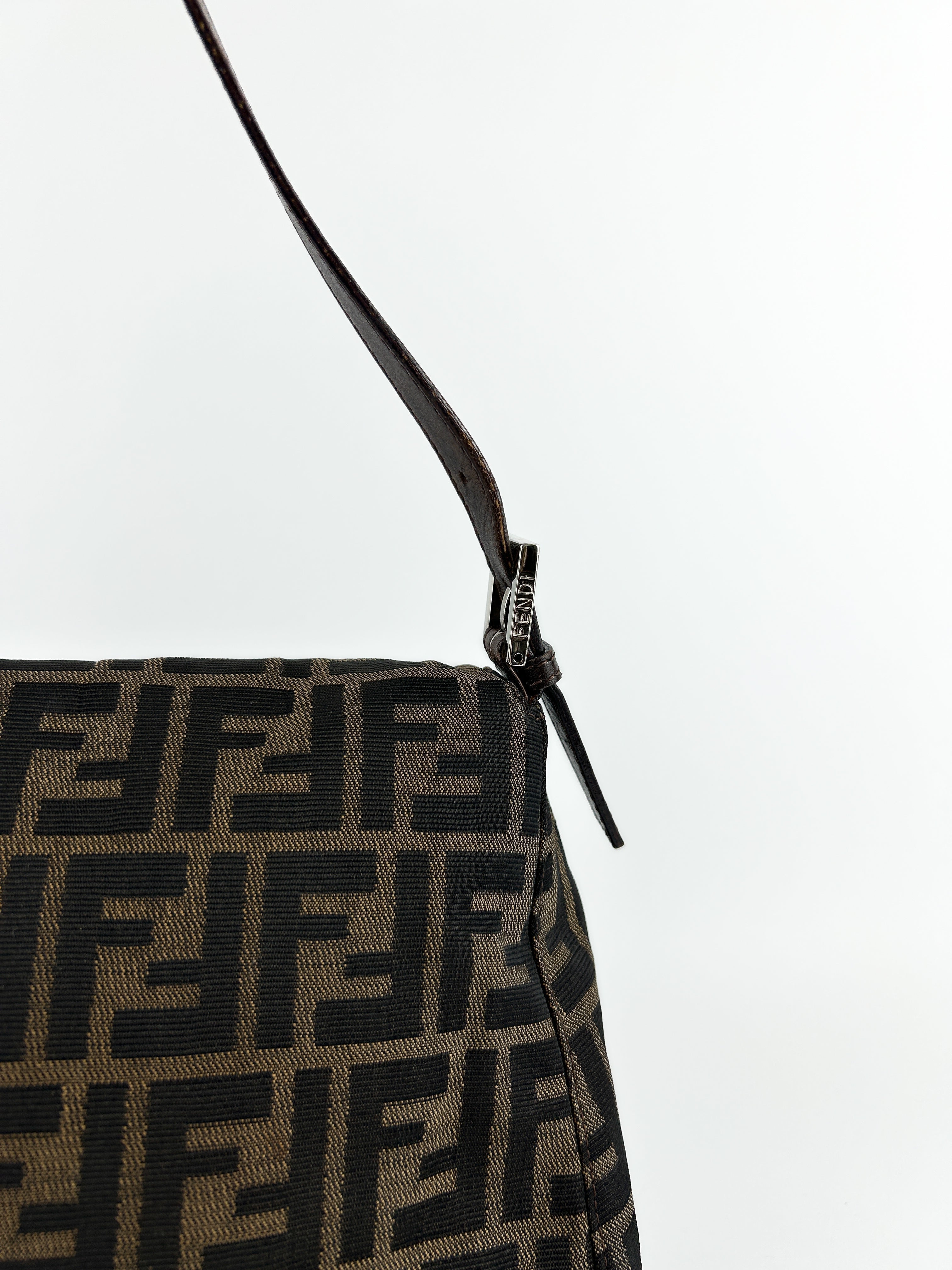 Vintage Fendi Zucca Mamma Baguette Shoulder Bag