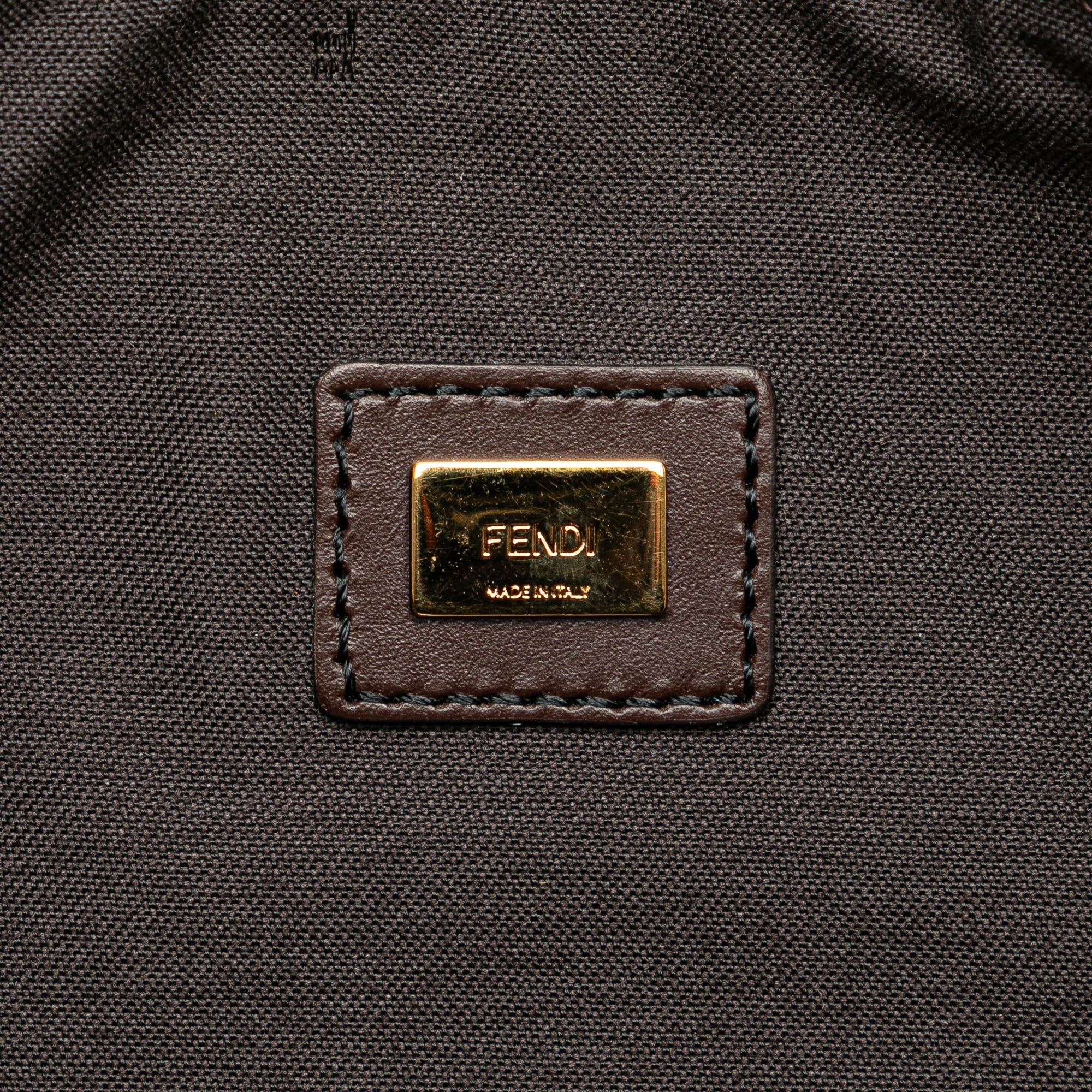 Brown Fendi Zucchino Suede Clutch