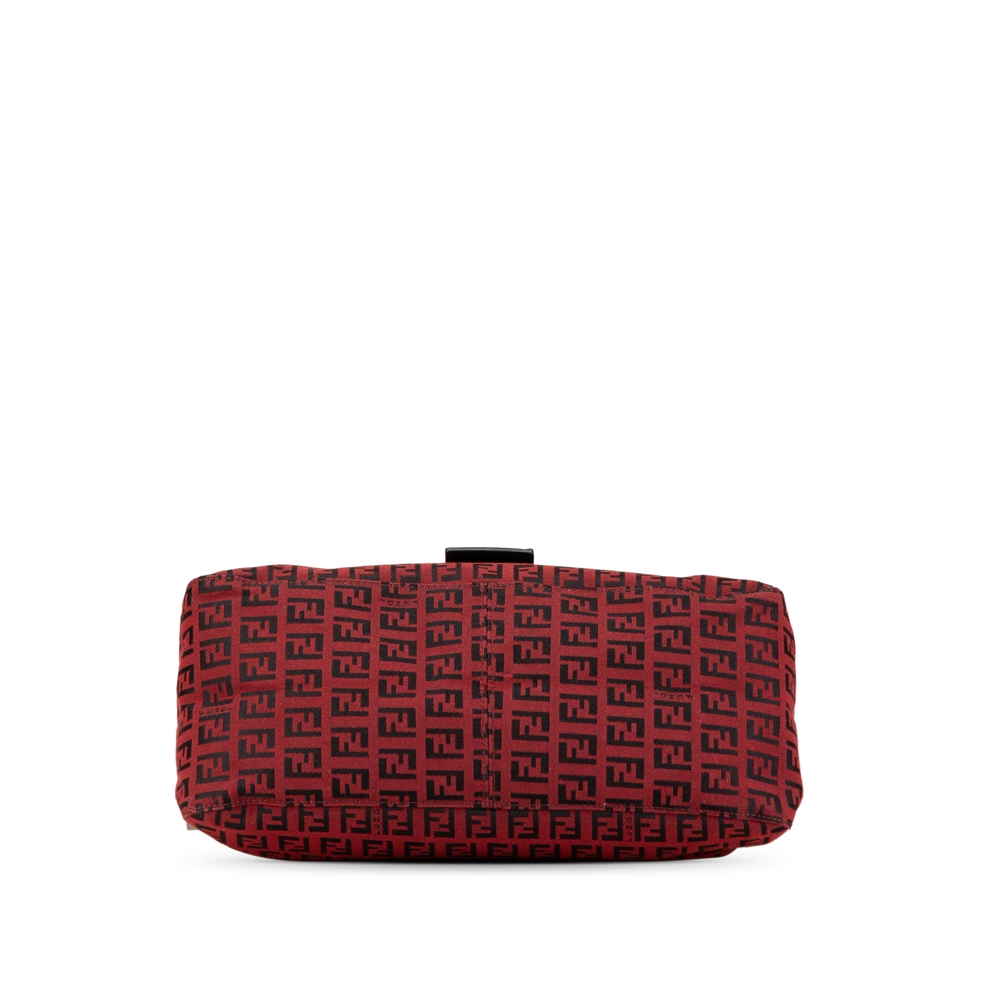 Red Fendi Zucchino Canvas Mamma Forever Shoulder Bag