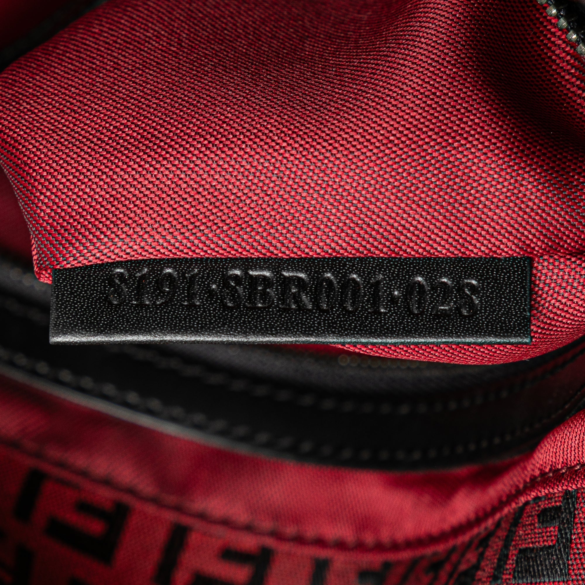 Red Fendi Zucchino Canvas Mamma Forever Shoulder Bag