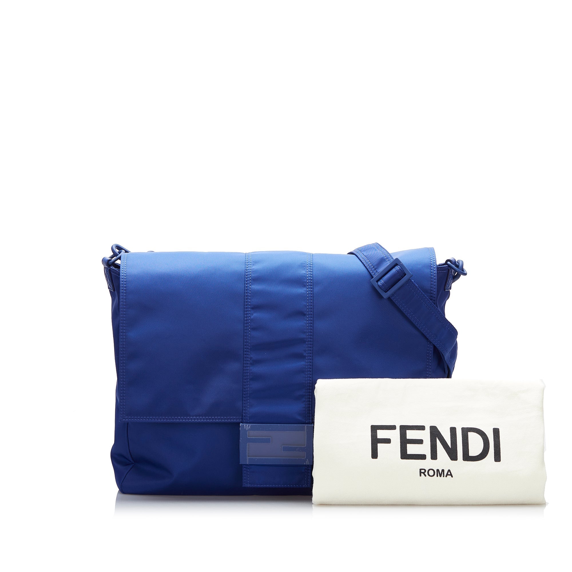 Blue Fendi FF Lock Crossbody