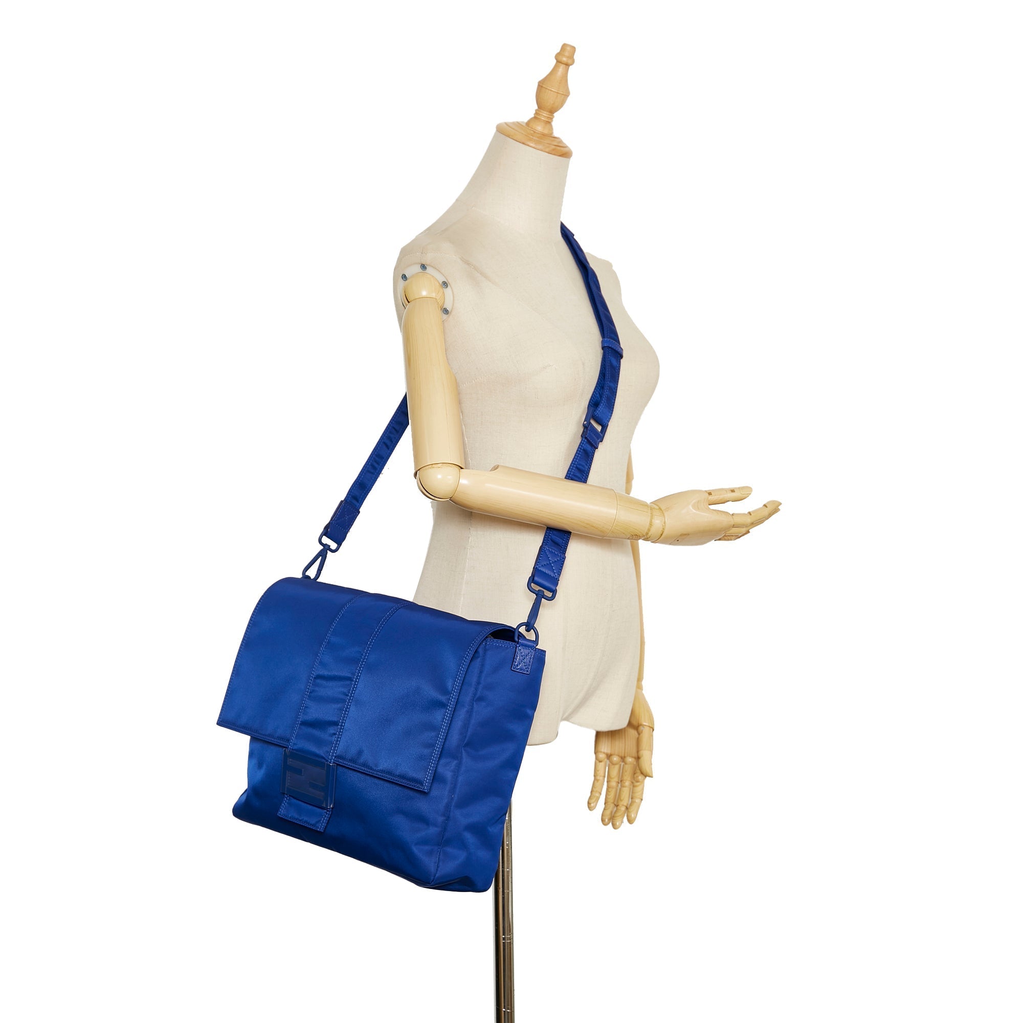 Blue Fendi FF Lock Crossbody