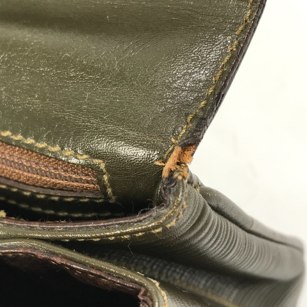 FENDI Shoulder Bag leather khaki handbag bag vintage Women Used