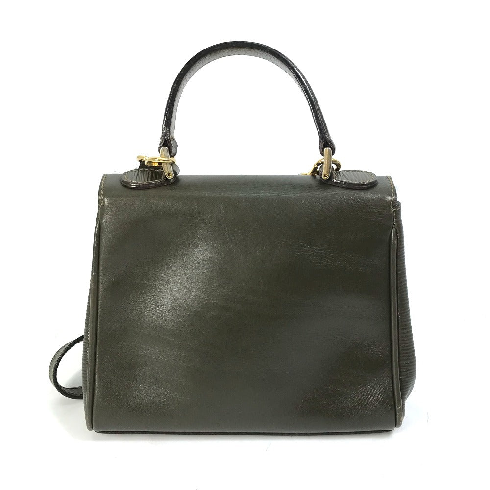 FENDI Shoulder Bag leather khaki handbag bag vintage Women Used