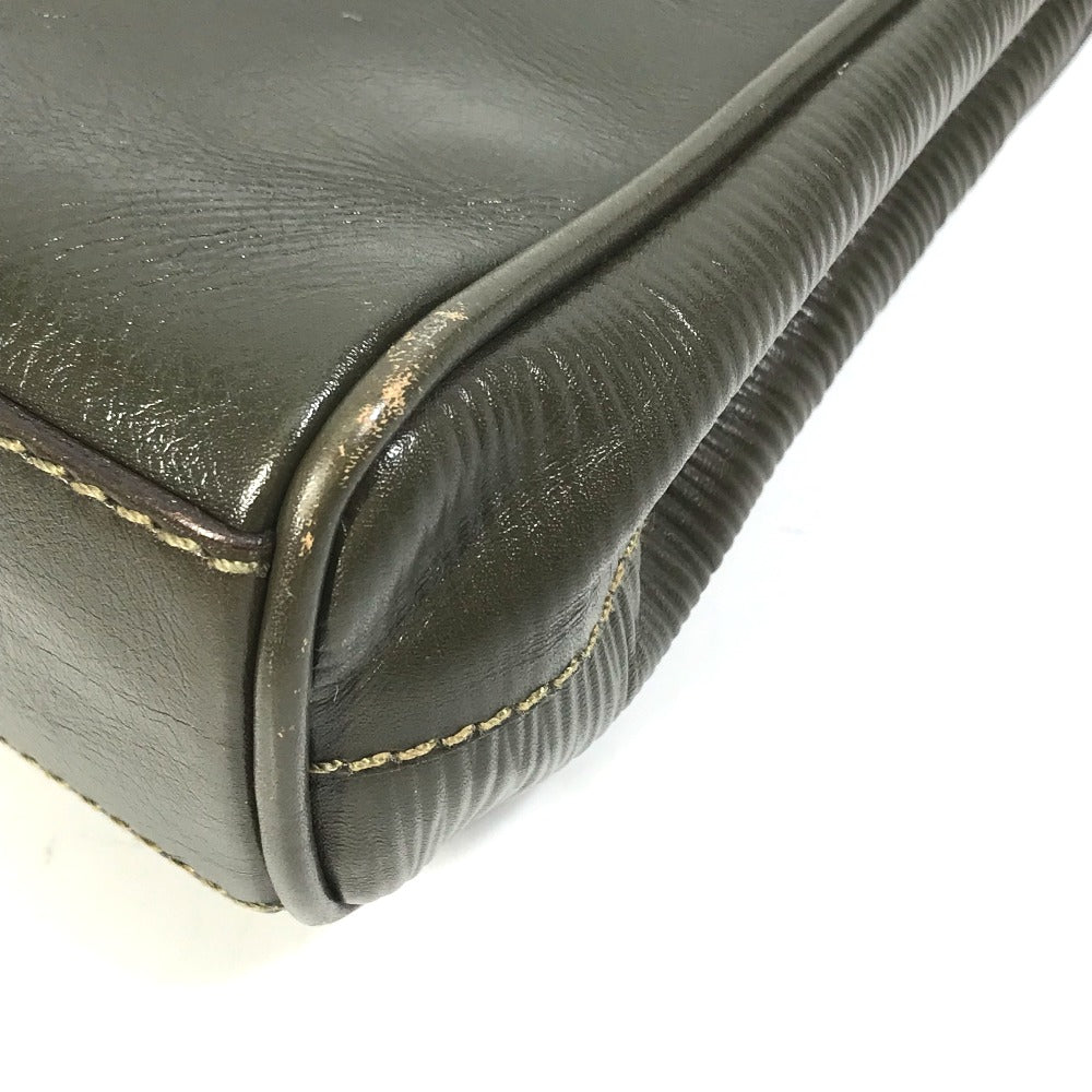FENDI Shoulder Bag leather khaki handbag bag vintage Women Used