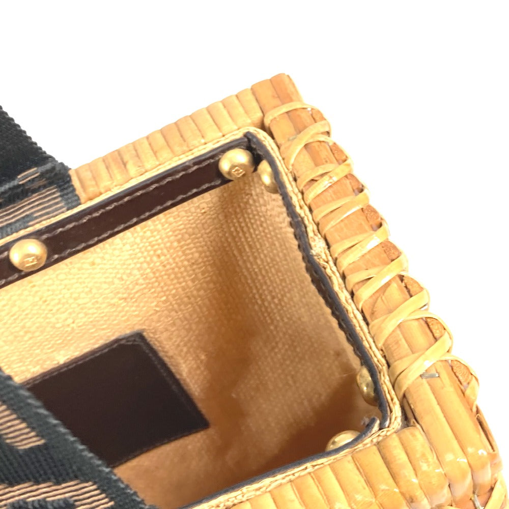 FENDI Handbag Rattan Brown straw basket bag basket basket Women Used