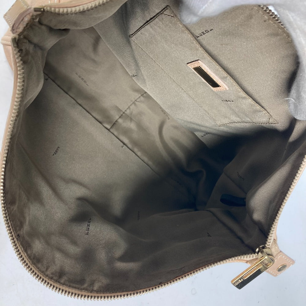 FENDI Handbag leather beige FF logo Women Used