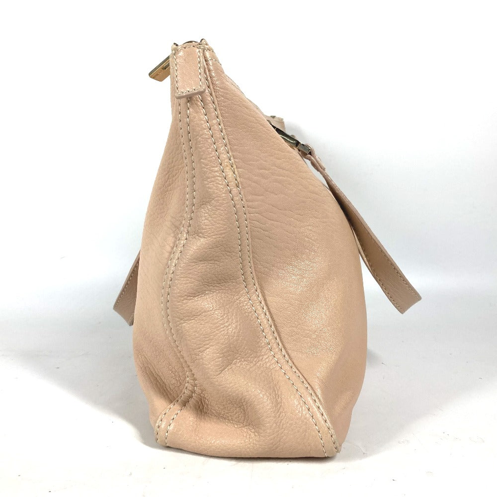 FENDI Handbag leather beige FF logo Women Used