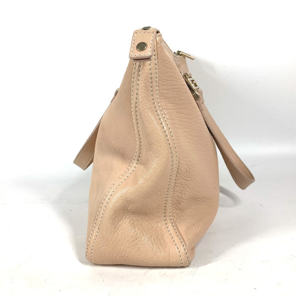 FENDI Handbag leather beige FF logo Women Used