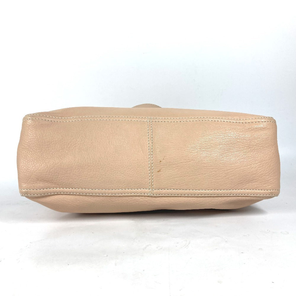 FENDI Handbag leather beige FF logo Women Used