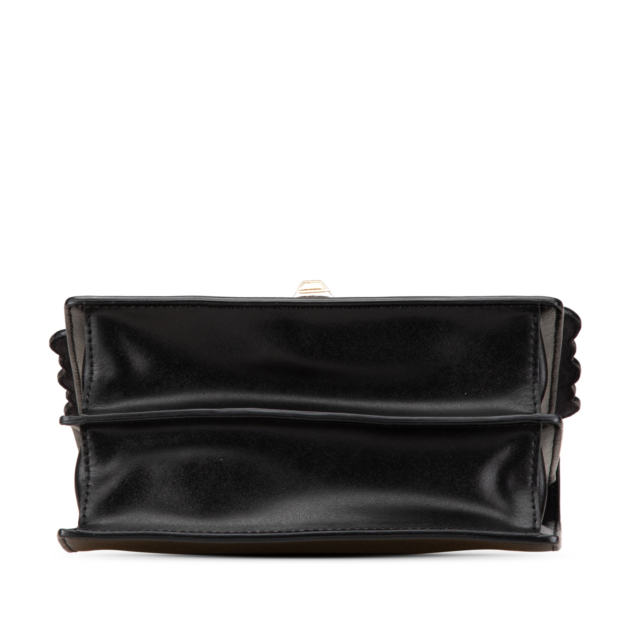 Black Fendi Small Scalloped Studded Leather Kan I Crossbody