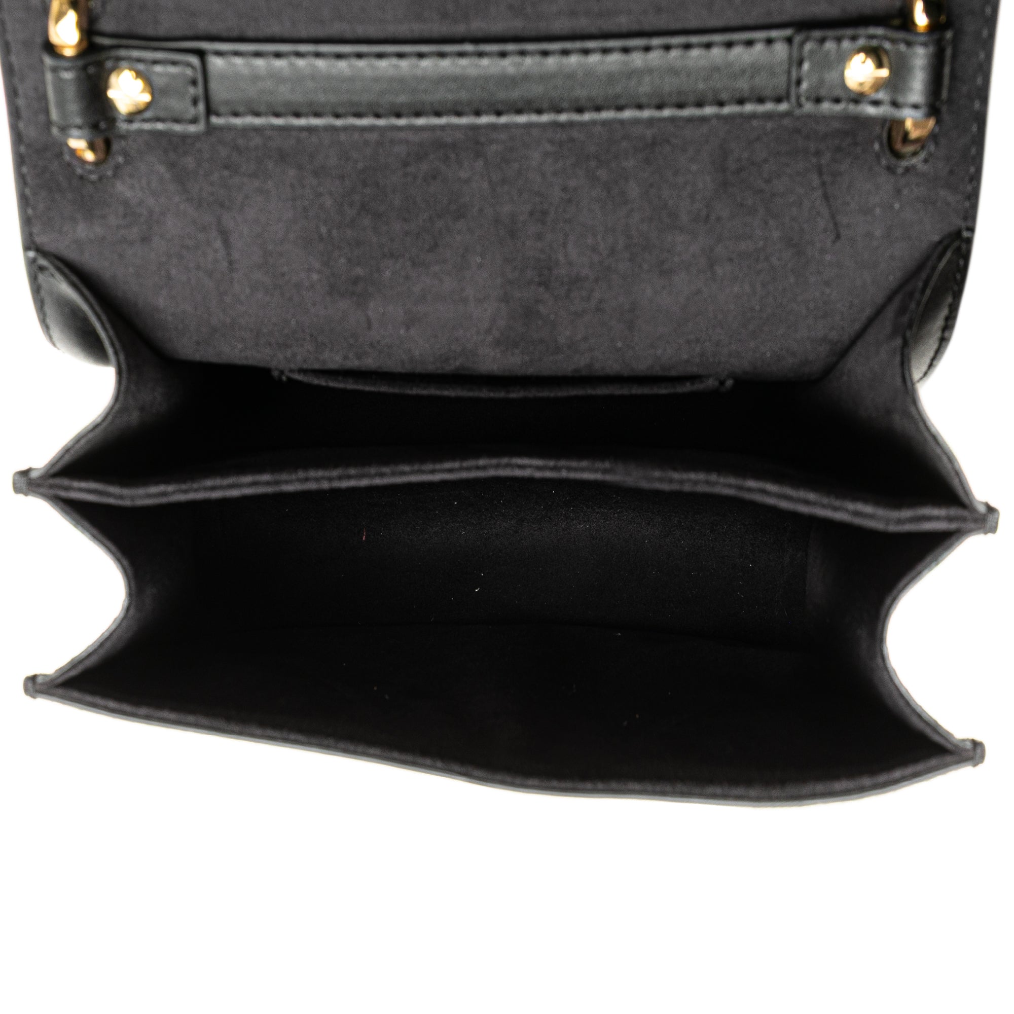 Black Fendi Small Scalloped Studded Leather Kan I Crossbody
