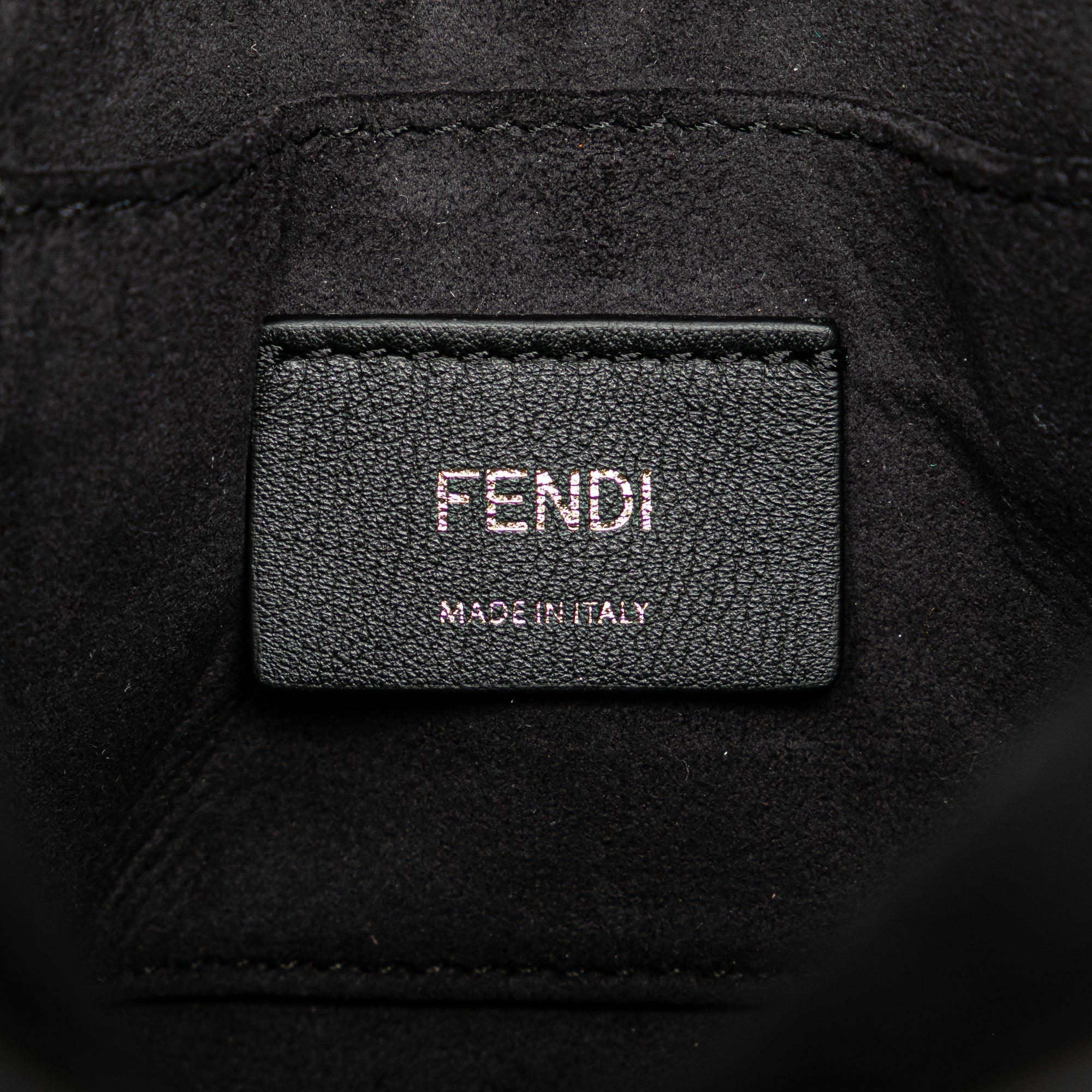 Black Fendi Small Scalloped Studded Leather Kan I Crossbody