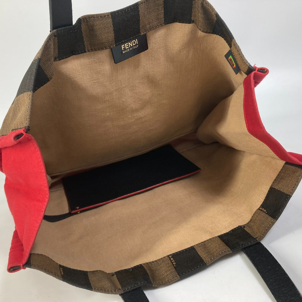 FENDI Tote Bag 8BH252 Leather / canvas Brown Shoulder Bag Shoulder Bag Pecan mens Used