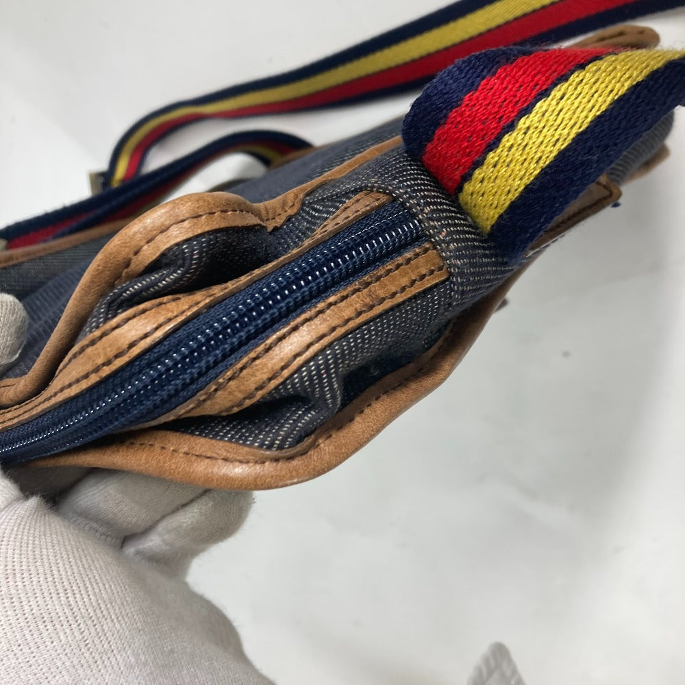 FENDI Shoulder Bag denim blue Pochette logo unisex(Unisex) Used