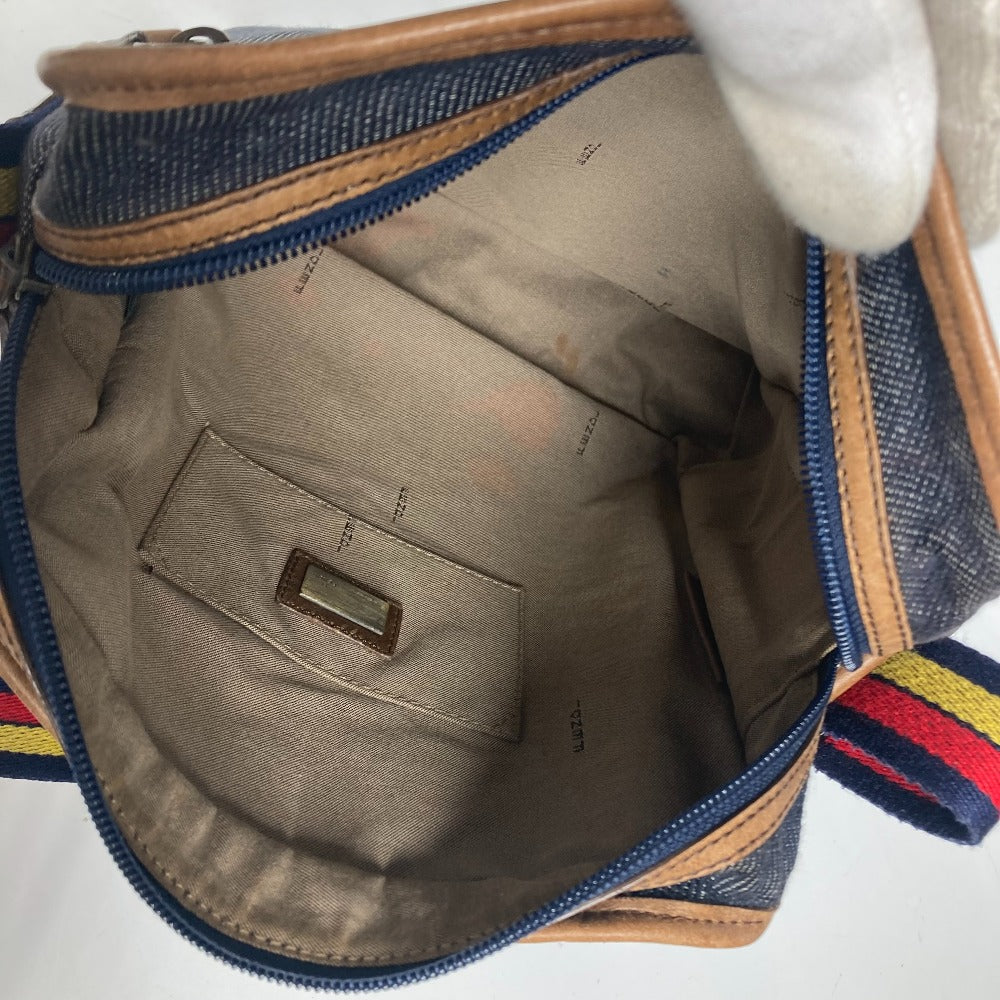 FENDI Shoulder Bag denim blue Pochette logo unisex(Unisex) Used