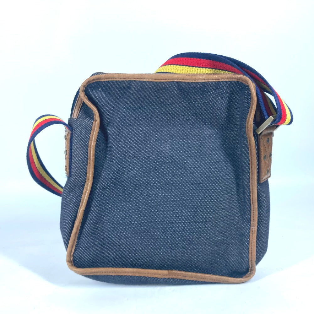 FENDI Shoulder Bag denim blue Pochette logo unisex(Unisex) Used
