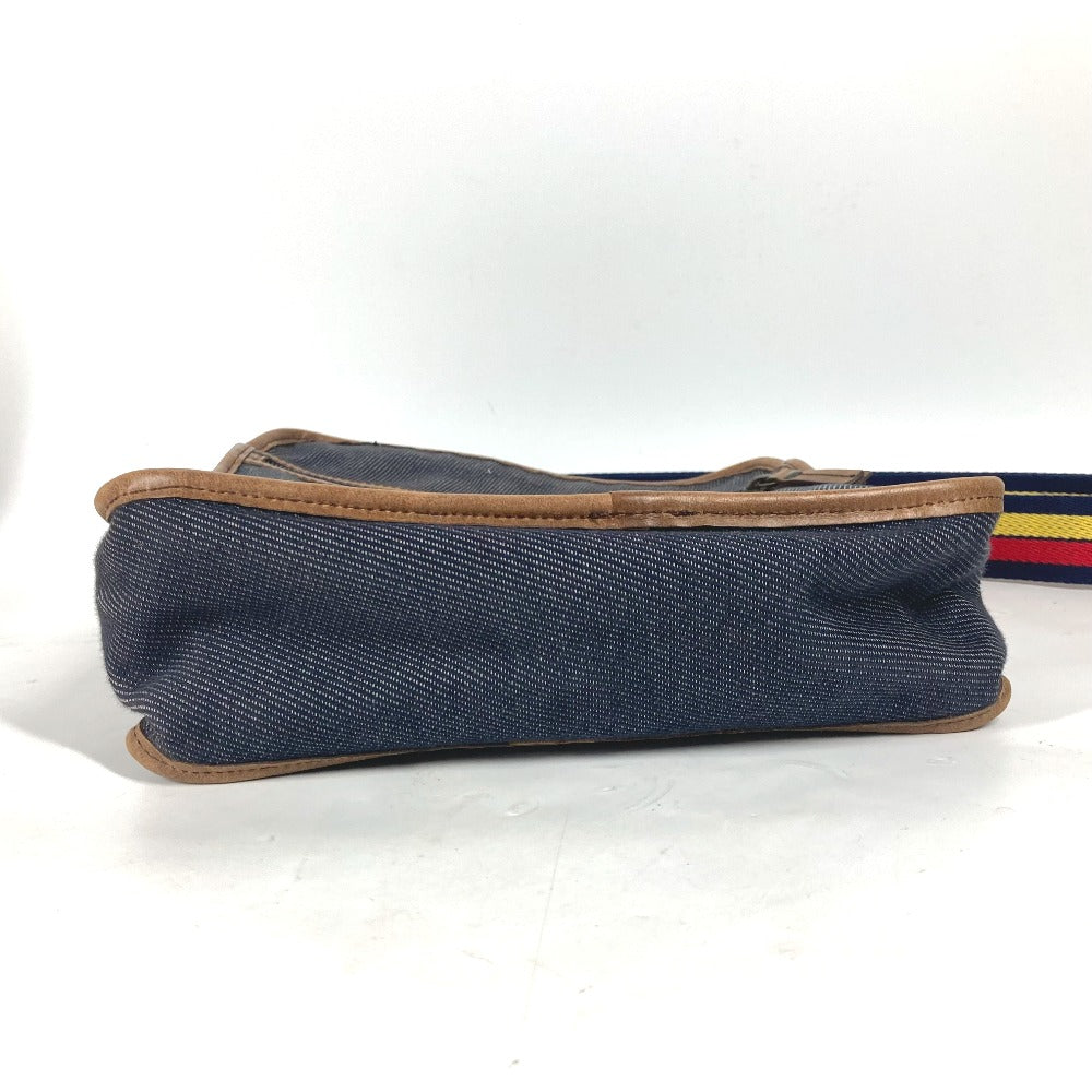FENDI Shoulder Bag denim blue Pochette logo unisex(Unisex) Used