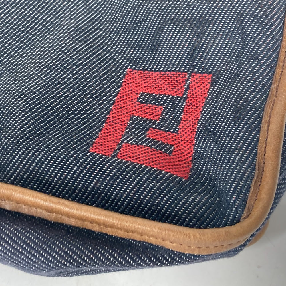 FENDI Shoulder Bag denim blue Pochette logo unisex(Unisex) Used