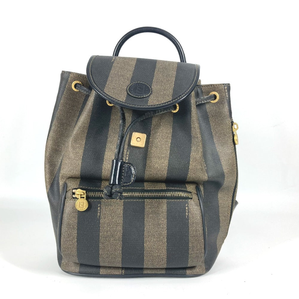 FENDI Backpack PVC / Leather Brown vintage Pecan