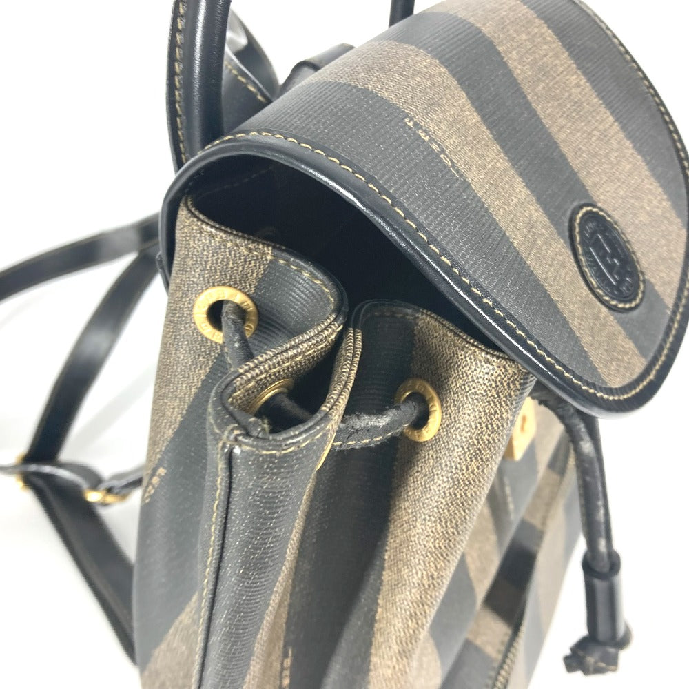FENDI Backpack PVC / Leather Brown vintage Pecan