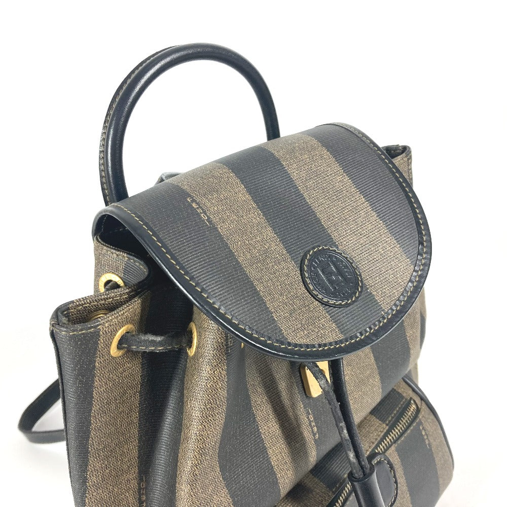 FENDI Backpack PVC / Leather Brown vintage Pecan