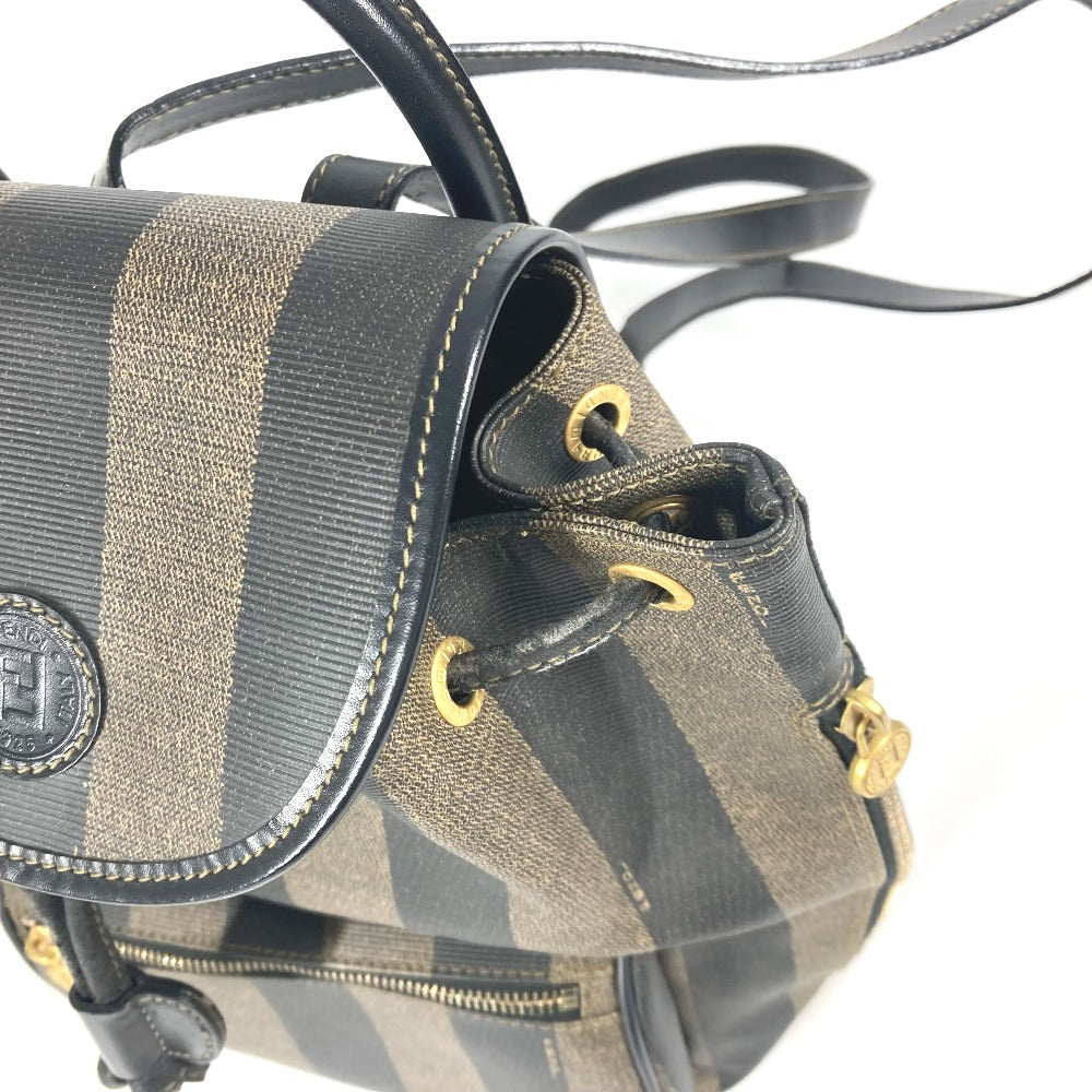 FENDI Backpack PVC / Leather Brown vintage Pecan