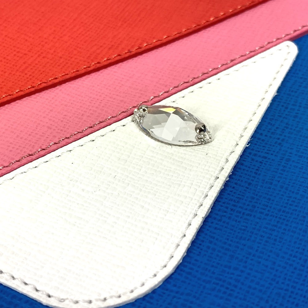 FENDI Clutch bag 8M0363 leather blue Monster Bugs Rhinestone Women(Unisex) Used