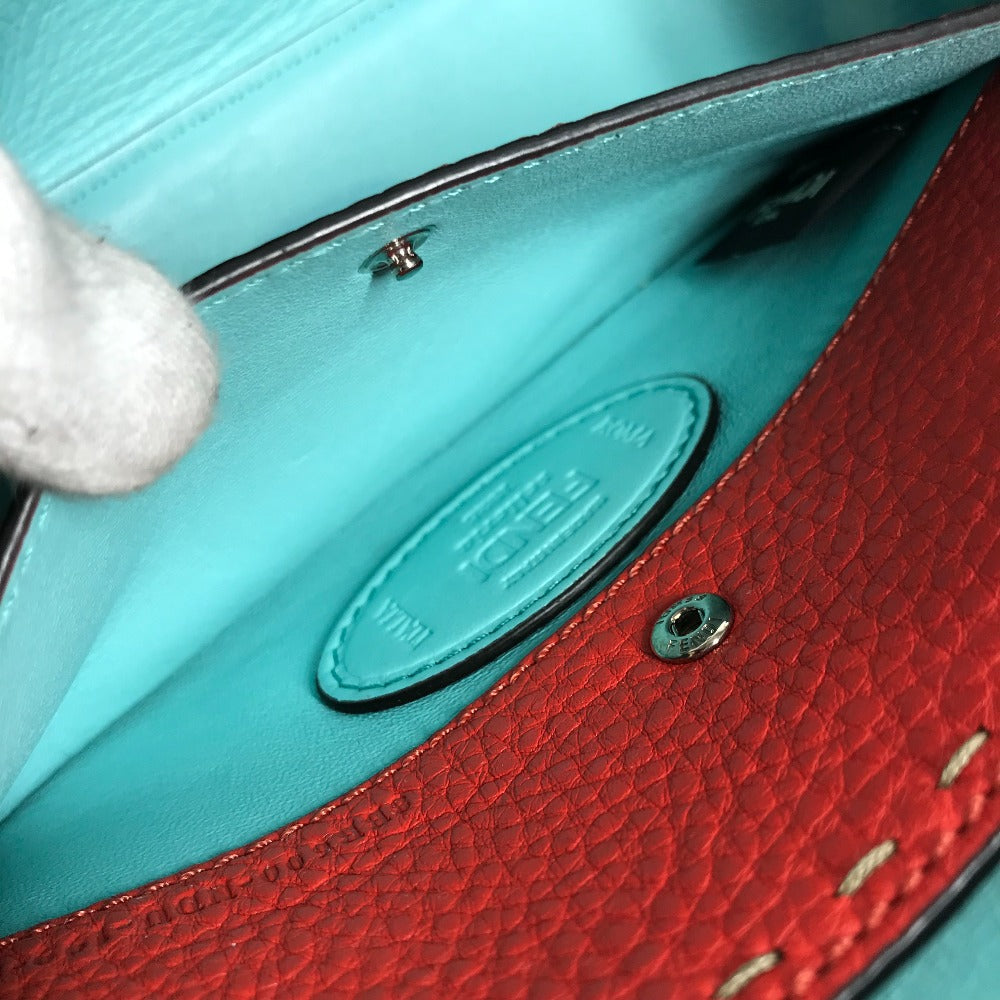 FENDI Shoulder Bag leather Red Mamma Bucket Celeria Women Secondhand