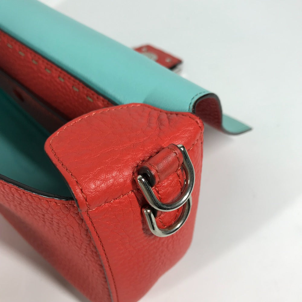 FENDI Shoulder Bag leather Red Mamma Bucket Celeria Women Secondhand