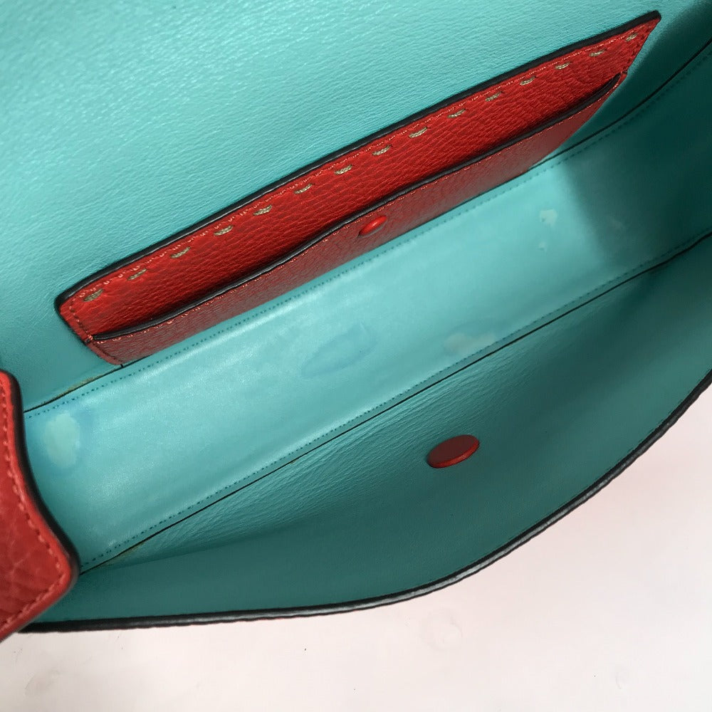 FENDI Shoulder Bag leather Red Mamma Bucket Celeria Women Secondhand