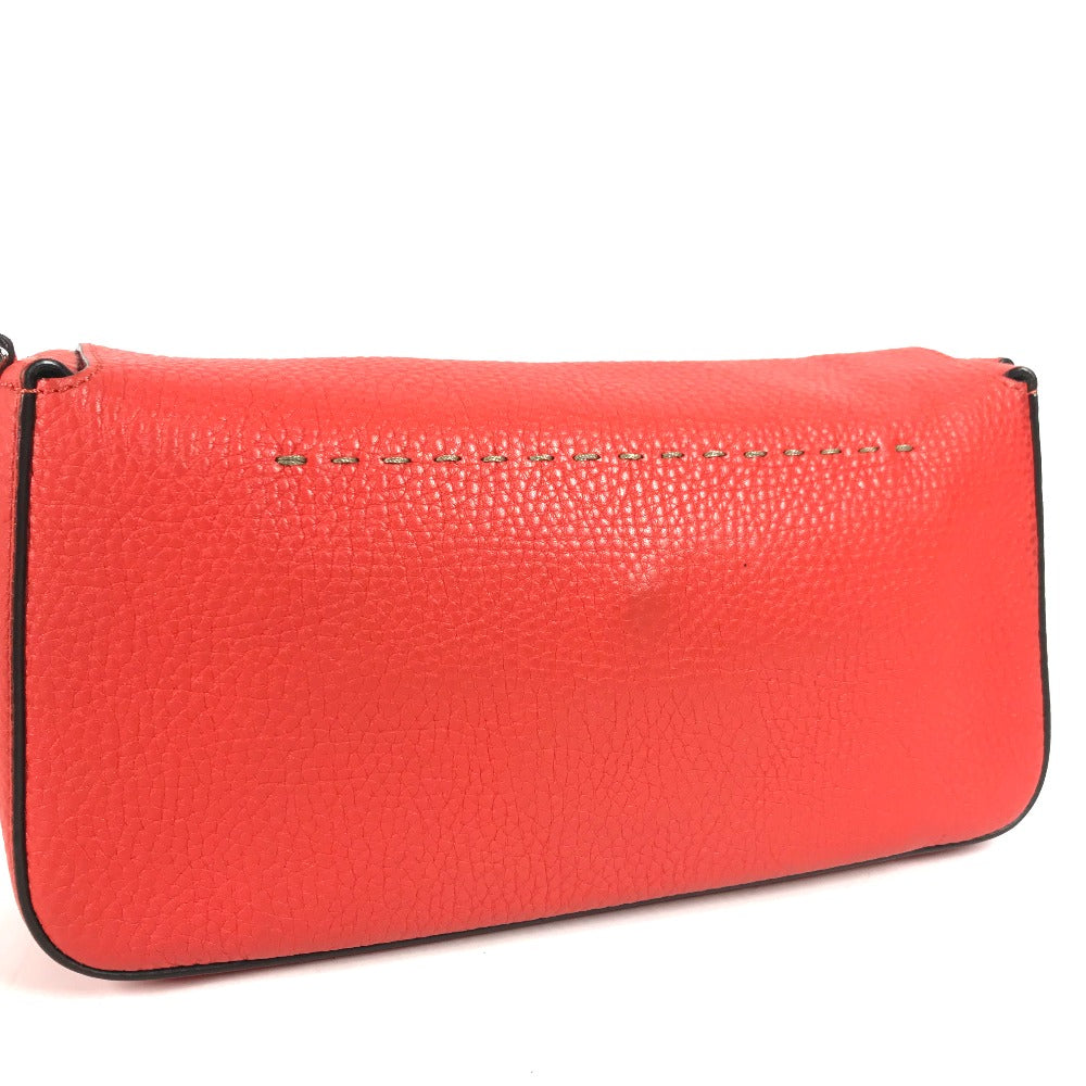 FENDI Shoulder Bag leather Red Mamma Bucket Celeria Women Secondhand