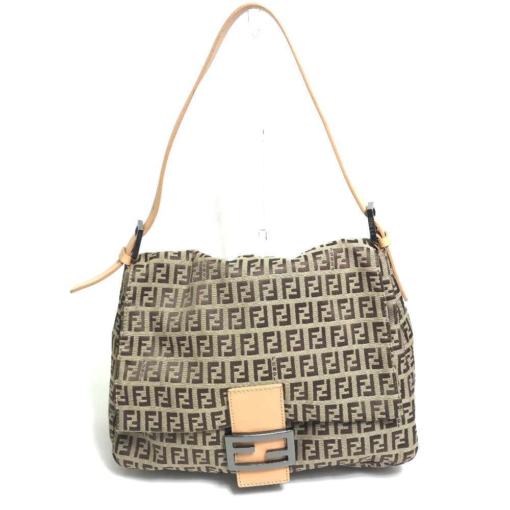 FENDI Shoulder Bag 8BR001 Canvas / leather beige Zucca FF pattern Women Used