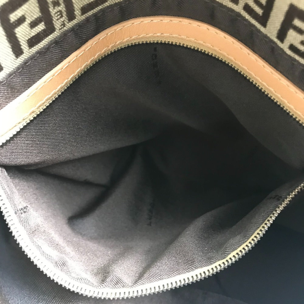 FENDI Shoulder Bag 8BR001 Canvas / leather beige Zucca FF pattern Women Used