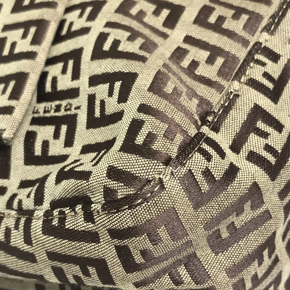 FENDI Shoulder Bag 8BR001 Canvas / leather beige Zucca FF pattern Women Used