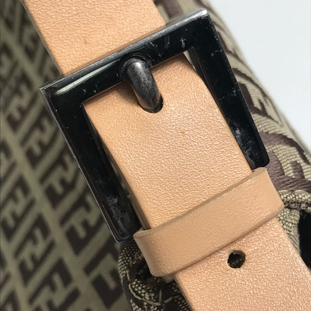 FENDI Shoulder Bag 8BR001 Canvas / leather beige Zucca FF pattern Women Used