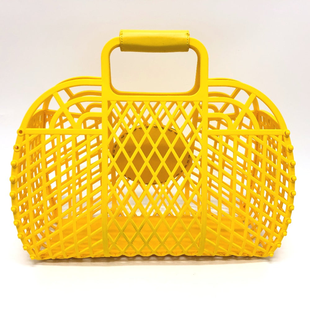 FENDI Handbag 8BH389 plastic yellow Medium basket Women Used