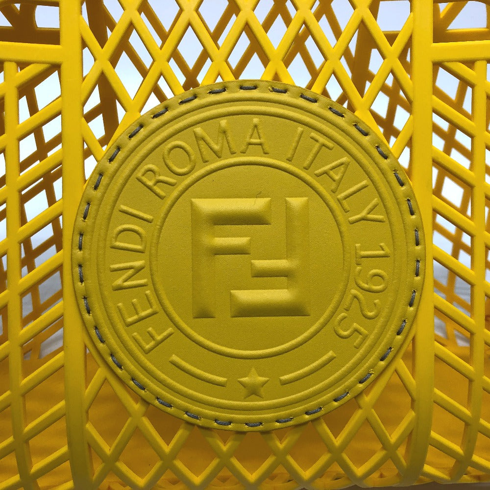FENDI Handbag 8BH389 plastic yellow Medium basket Women Used
