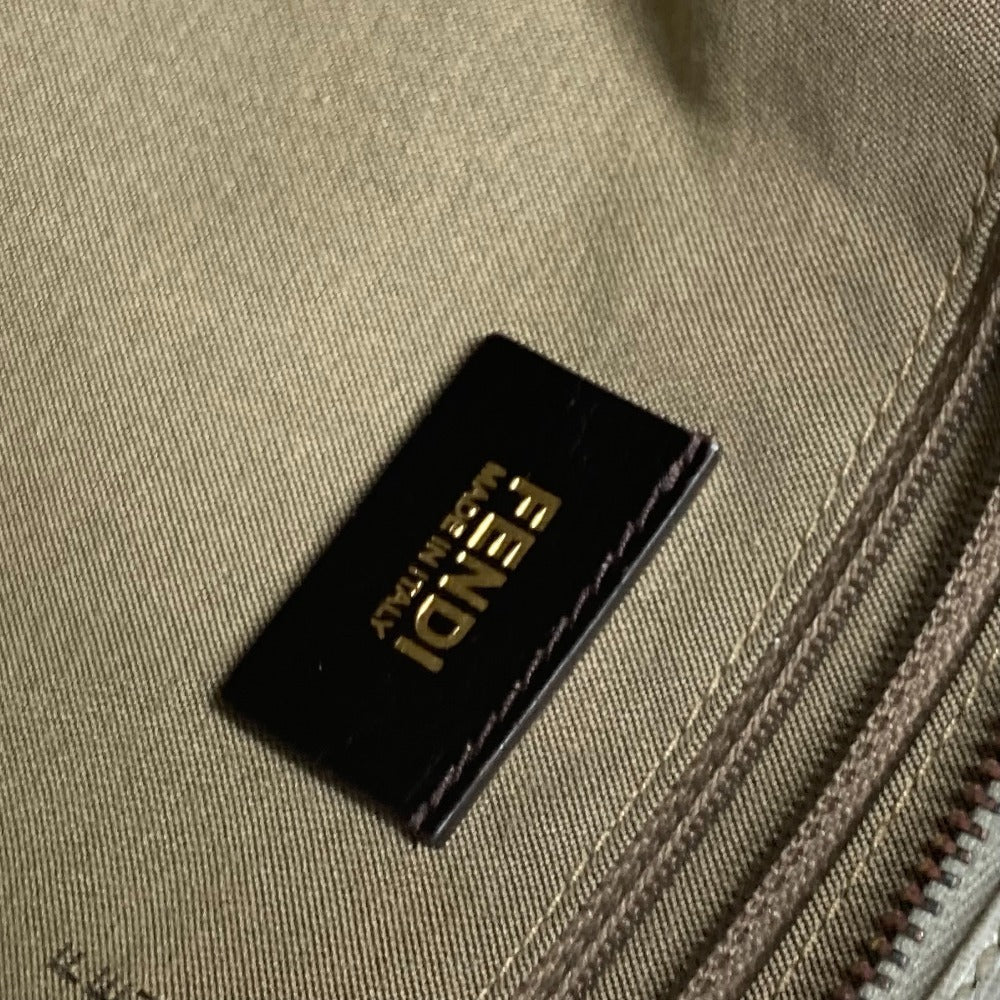 FENDI Shoulder Bag 8BH185 Leather / canvas white Bag Shoulder Bag Tote Bag Zucca logo metal plate Women Used