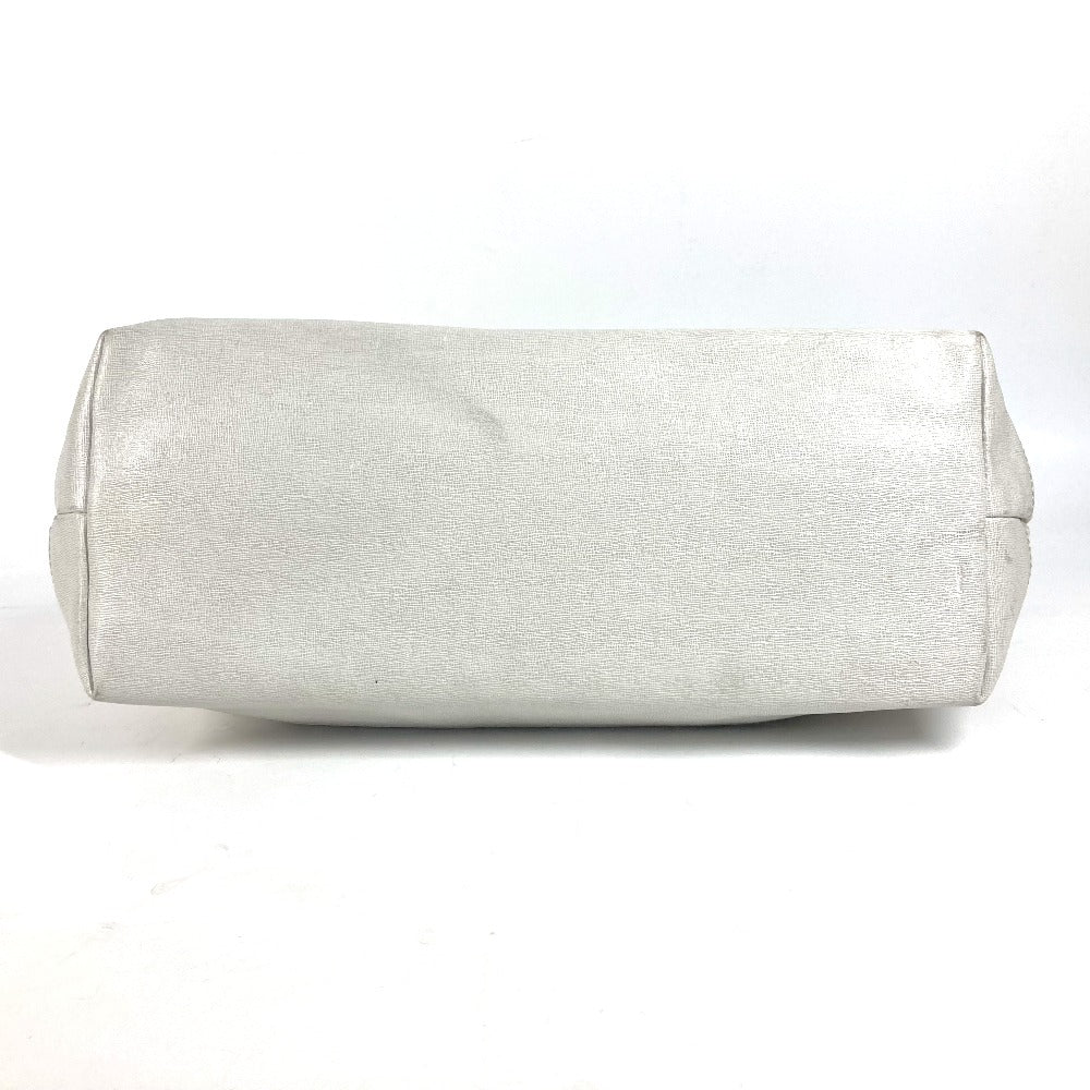 FENDI Shoulder Bag 8BH185 Leather / canvas white Bag Shoulder Bag Tote Bag Zucca logo metal plate Women Used