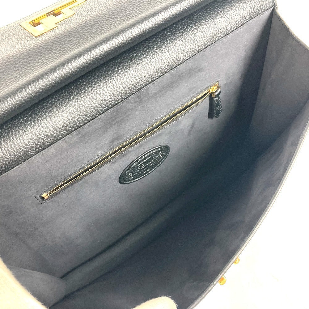 FENDI Business bag 7VA462 leather black Bag Handbag Tote Bag Briefcase Double Face unisex(Unisex) Used